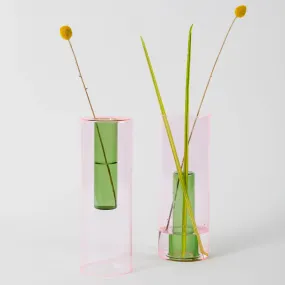 Reversible Vase, Pink/Green