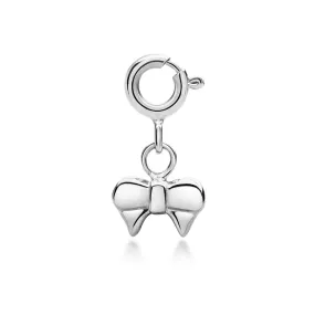 Ribbon Bow Charm - Sterling Silver