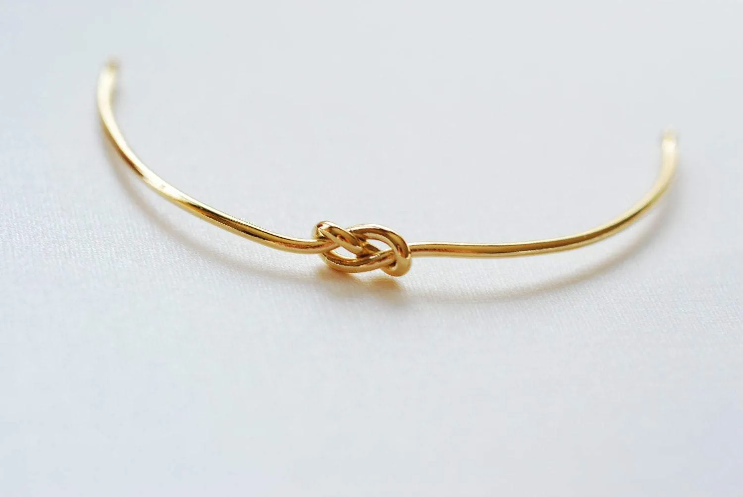 Shiny Vermeil Gold Love Knot Bracelet- 18k gold plated Sterling Silver Knot Cuff Bracelet, Adjustable Bracelet, Bow Bracelet, Love knot, 263