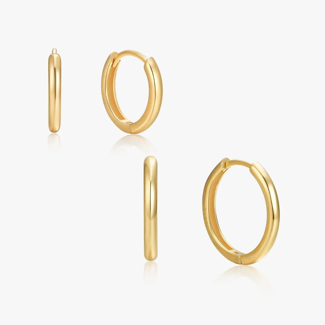 Simple Hoops in Gold